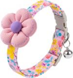 Floral Dog Collar with Bell and Flower, Cute Dog Collar for Puppy Small Medium Large Dogs, Pink Girl Dog Collar for Female/Male Dog Birthday Wedding Photo Props - Image 2