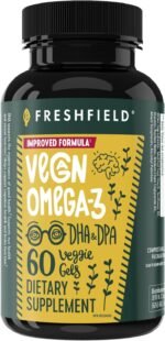 Freshfield Vegan Omega 3, Algae (Algal) Oil, Fish Oil Free Company, Third Party Tested, Carrageenan Free, DHA Supplement w/DPA, Plant Based Omega. Supports Heart, Brain, Joint Health - Image 2