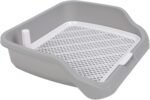 GLOGLOW Dog Pee Pad Holder Tray with Grate, Dog Litter Box Toilet, No Leak, Less Mess, Indoor Outdoor for Small to Medium Dogs (Gray) - Image 2