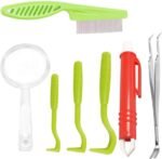 Gonetre Pet Tick Removal Tool Set, Stainless Steel Hook, Flea Clip, Flea Comb, Magnifier for Dogs, Cats and Humans, Portable and - Image 2