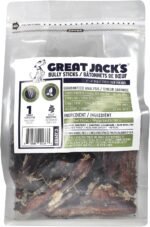 Great Jack’s Dog Treats Pouch Air-Dried Beef Bully Bars Stick 2"- 4" with Single Ingredient Made in Canada Natural Dog Chews Food Topper Snacks Treats for Your Furry Friends 1lb - Image 2
