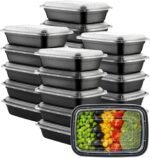Gusto [24 oz -50 Count] 1 Compartment Meal Prep Containers Reusable- Microwaveable, Dishwasher and Freezer Safe,BPA-Free, Portion Control and Convenience Food Storage with Lids- Formerly Comfy Package - Image 2