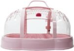 Hamster Cages Pet Hamster Cage Ventilate with Water Bottle Can Handheld Outside Suitable for Guinea Pig Small Animals Accessories(Pink) - Image 2