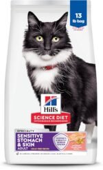 Hill's Science Diet Sensitive Stomach & Skin, Adult 1-6, Stomach & Skin Sensitivity Support, Dry Cat Food, Grain Free Salmon & Yellow Peas, 13 lb Bag - Image 2