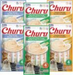INABA Churu Lickable Creamy Purée Cat Treats 3 Flavor Variety Pack of 24 Tubes - Image 2