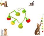 Interactive Cat Teaser Wand with Catnip & Bell - Hanging Fruit-Shaped Toys (Persimmon,Tomato) for Indoor Cats,Soft Chewable Kitten Toy to Relieve Boredom & Anxiety,Safe for Biting and Play - Image 2