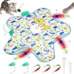 Interactive Cat Toys for Indoor, Electric Automatic Hide and Seek Cats Toy with Sound Effects for Cats Adult Kitten, 2026 New USB Rechargeable Cat Toy (with 5 * Sticks) - Image 2