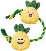 Interactive Squeaky Plush Dog Rope Toy for Pull Play Fruit Design Safe Squeaky Cotton for Pet Bonding Entertainment Dog Toy - Image 2