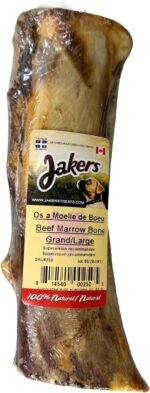 Jakers Dog Treats Bones Made In Canada 100% Natural For Aggressive Chewers With No Additives No Preservatives 7"-9" Beef Marrow Bone For Medium Large XL Dogs - Image 2