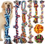 Large Dog Chew Toys for Aggressive Chewers, 12 Pack Indestructible Dog Rope Toys for Large Breeds, Heavy Duty Dental Cotton Rope Dog Toys, Puppy Teething Chew Toys, Tug of War Dog Toy - Image 2