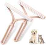 Lint Remover Pet Hair Remover - FAKILO 2 Pack Portable Dog Cat Hair Remover Lint Cleaner Tools for Clothes, Furniture, Carpet, Furniture, Couch, Car, Cat Trees, Bed - Pink - Image 2