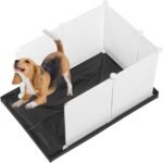 MEEXPAWS Dog Pee Pad Holder Large with Dog Litter Box Enclosure Splash Guard, Foldable Liner Base 33'' x 23'', Indoor Dog Potty, DIY Dog & Cat Litter Box Enclosure, Dog Litter Box with High Walls - Image 2