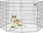 Midwest Foldable Metal Exercise Pen / Pet Playpen, Black 24"W x 48"H - Image 2