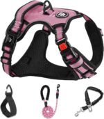 NESTROAD No Pull Dog Harness,Adjustable Oxford Dog Vest Harness with Leash,Reflective No-Choke Pet Harness with Easy Control Soft Handle for Large Dogs(Large,Pink) - Image 2