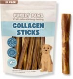 Natural Beef Collagen Sticks for Dogs – Long-Lasting Rawhide-Free Dog Chews – High Protein Treat with Glucosamine & Chondroitin – Canadian Company (6", 25 Count) - Image 2