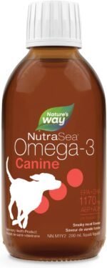 Nature’s Way NutraSea Omega-3 Canine Supplement for Dogs – Helps Support Dogs’ Skin, Coat, Muscles, Joints, Heart & Brain – 1170 mg of EPA + DHA – Smoky Meat Flavour, 200 mL - Image 2