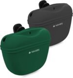 Navaris Silicone Dog Treat Pouch - Training Pet Puppy Bag Pocket Snack Treat Food Holder with Clip for Belt for Dog Walks - Set of 2 - Image 2