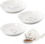 Nivofu 3Pcs Cat Food Bowls, Ceramic Cat Bowls with Nonslip Silicone Bottom, Shallow Wide Cats Dishes Plates for Feeding Indoor Kittens Small Dogs Food and Water - Image 2