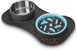 Oillase Slow Feeder Dog Bowls 3 in 1 Stainless Steel Food and Water Bowls with Non-Spill and Skid Silicone Mat to Slow Down Eating for Large Medium Small Breed Size Dogs and Cats - Image 2