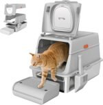 PawHut XL Stainless Steel Litter Box with Lid, Extra Large Enclosed Cat Litter Box for Big Cats with Flip Cover, Scoop, Pedal, Deodorizer, Leak-Proof, Odor-Resistant, Easy Cleaning - Image 2