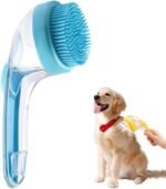 Pet Bath Brush, 2025 New Dog Cat Shower BrushPet Massage Bath Brush,All Coat Types (Blue) - Image 2