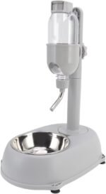 Pet Standing Water Dispenser Bowl, 500ml Cat Dog Water Bottle Stand Multifunctional Adjustable Height Pet Automatic Standing Water Feeder with Detachable Food Bowl - Image 2