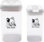 Pethiy Cat Food and pet Cat Treats Storage Container-Clear Plastic-airtight Storage Canister Tins cookie pet jars(Two-piece set) - Image 2