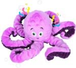 Plush Reindeer Dog Toy, Interactive Tug Toy with Handle, Christmas Design (Purple) - Image 2