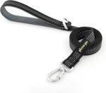 Plutus Pet Heavy Duty Dog Leash with Lockable Aluminum Carabiner, 4/6 Feet Long, Double-Sided Reflective Nylon, Padded Handle, for Puppy, Small, Medium and Large Dogs (Black, 2.5 x 180cm) - Image 2