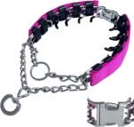 Prong Training Collar for Dogs, Adjustable Dog Pinch Collar with Quick Release Buckle, No Pull Collar for Small Medium Large Dogs, Extra Link and Caps (Pink, S (14-17" Neck, 2.25mm)) - Image 2