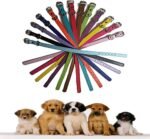 Puppy ID Collars, Soft Leather Dog Collar,14 Colors PU Leather Adjustable Dog Cat Collars for Dog Small Large Cat Collars Newborn Puppies Kitten (Flat-14 Colors, XS(0.47"*12.9")) - Image 2