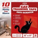 Ronton Cat Scratch Furniture Protector – Double Sided - Anti Cats Scratching Sticky Tape - No-Residue for Couch, Doors & Walls - 10 Sheets - XL 17" L 12" W Furniture Protectors – Clear Training Tape - Image 2