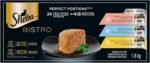 SHEBA Bistro Perfect PORTIONS Cat Food Wet Adult, Paté Gourmet Salmon & Chicken, Savoury Salmon & Tuna and Signature Seafood Entrée Variety Pack, (24) 75g Trays - Image 2