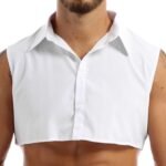 Shinsto Men's Fashion Fake Collar Detachable Dickey Collar Solid Color Half Shirts False Collar - Image 2