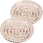 Slow Feeder Cat Bowl Set of 2, Ceramic Cat Slow Feeder - Image 2
