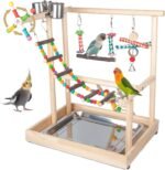 Small Bird Playground Parakeet, Parrot Table Top Stand With Climb Ladders, Swing, Chewing Toys for Conure, Cockatiel, Quaker Parrot, Medium Parrots - Image 2