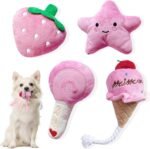 Small Dog Toys, 4 Pack Pink Dog Squeak Toys, Puppy Toys for Small Dogs, Durable Plush Dog Toy Set, Soft Dog Chew Toys for Puppies & Small Dogs, Dog Stuffed Toys Gift Pack - Image 2