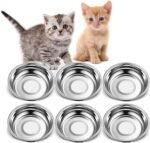 Stainless Steel Cat Bowls, Arespark 6 Pcs Replacement Basic Small Dog Bowl, Whisker Fatigue Relief Shallow Food Metal Dish, Feeding Plate Fits for Elevated Stands, Dishwasher Safe (5.5 Inch Diameter) - Image 2