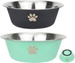 Stainless Steel Dog Bowls with Rubber Bottom, Dog Food and Water Bowls, Non Slip Stackable Pet Feeder Dish for Cat, Small, Medium and Large Dogs - Image 2