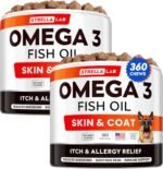 StrellaLab Omega 3 for Dogs - (360Ct) Fish Oil Treats - Skin&Coat Supplement - Dry Skin, Shedding, Pet Salmon Oil Chews - Salmon Flavor - Image 2