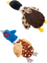 Stuffing-Free Duck Dog Toys, 2 Pack Plush Squeaky Toys with 8 Total Squeakers for Small Medium Dogs, Hollow Body Dog Toys for Interactive Play - Image 2