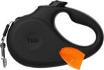 TUG Oval 360° Tangle-Free Retractable Dog Leash with Integrated Waste Bag Dispenser (Large, Black) - Image 2