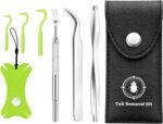 Tick Remover Tool Kit for Dogs Cats and Humans, Tick Removal Tool Set, 3 Stainless Steel Tweezers, 3 Tick Twisters and Tick Key, Professional Tick Remover with Leather Case for Camping Hiking Outdoor - Image 2