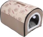 Winter Dog Bed Self Warming Puppy House Cozy Cat Sleeping Tent Foldable Dog House Kennel Bed Mat with Cushion Pet Cave Bed Warm Cat Bed for Small Medium Large Dogs Cats (L) - Image 2