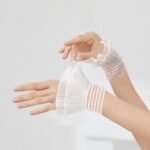 Wrist Cuffs Hand Sleeves Women 4.7x5.3in White Floral Layered Cuff Detachable Fake Sleeves Stretch Chiffon Collar Shirt Versatile Accessories for Wedding Bridal Prom Sweater Blouse Coat - Image 2