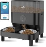 iPettie Automatic Cat Feeder for Two Cats, 2.4G WiFi App Control, 5L/21 Cup Capacity, 1-10 Meals Per Day, Adjustable Bowl Height, Cat Feeder Automatic w/ 2 Stainless Steel Bowls, Voice Recording - Image 2