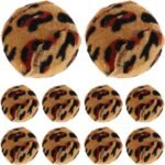 jojofuny 10pcs Leopard Print Interactive Cat Balls, Crinkle Fabric Soft Kitten Play Set for Indoor Cats - Image 2