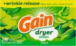 Gain dryer sheets, Original Scent, 240 Count, Fights static with a touch of scent, laundry sheets - Image 9