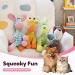 2026 New Durable Plush Dog Toys for Aggressive Chewers, Squeaky Chew Toy for Small Medium Large Dogs Puppy Teething Toys. (Brown+Orange) - Image 3