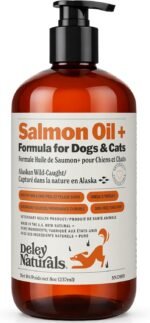 Deley Naturals Wild Alaskan Salmon Oil for Dogs & Cats - New & Improved Salmon Oil Plus Formula - Fish Oil for Dogs with DHA & EPA Fatty Acids - Omega 3 for Dogs Immunity, Healthy Skin & Coat - 237ml - Image 3